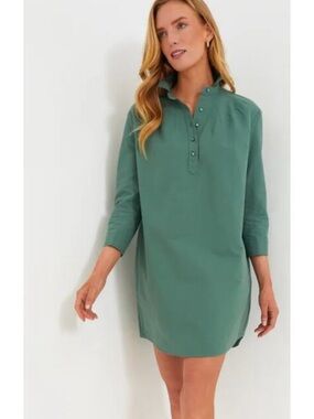 Tuckernuck Pomander Place Polly Shirt Dress Green Medium